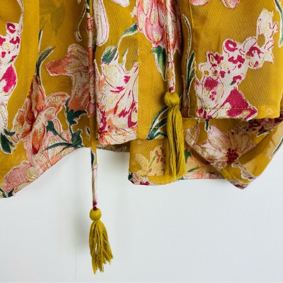 Free People Floral Yellow Kimono Top - Picture 7 of 11